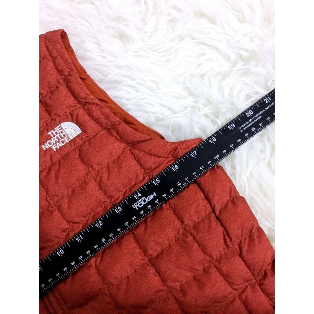 The North Face Thermoball Eco Vest Womens M Rust Orange Quilted Puffer Zip - Picture 8 of 10